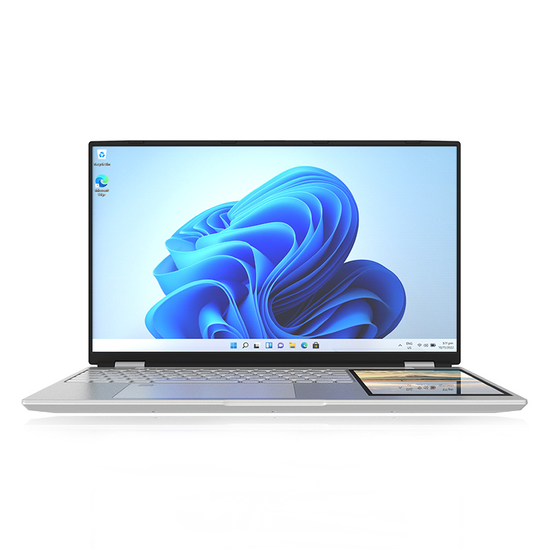 15.6 inch dual screen laptop intel Celeron N5105 DDR4 16GB SSD 256GB Win11 small screen 7 inch touch screen laptop computer